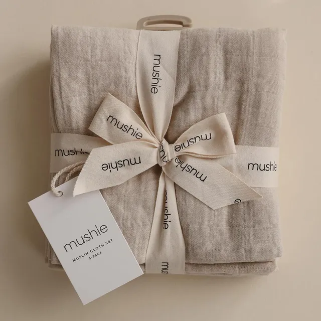 Mushie - Muslin Cloth 3-pack Fog