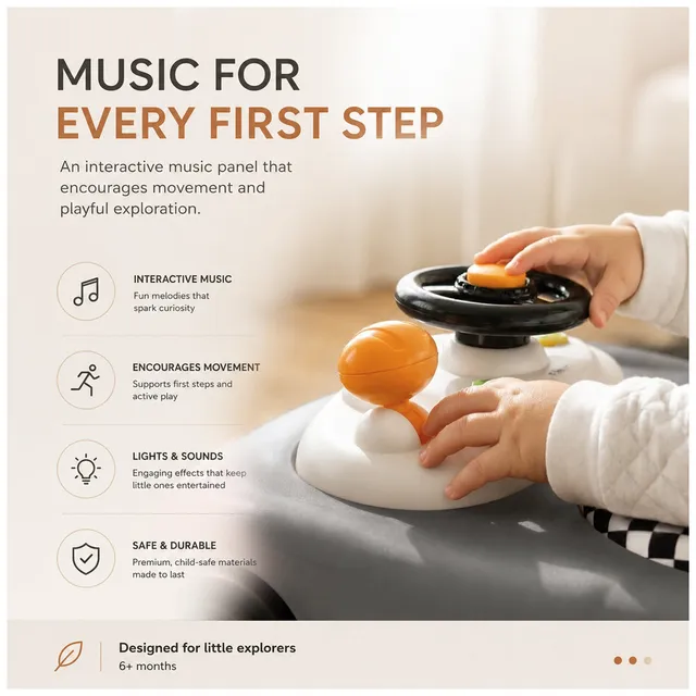 Neobreez – 3-in-1 Navix Premium Activity Baby Walker – Grey