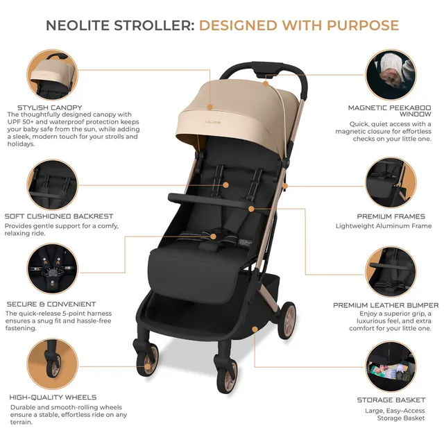 Neobrrez – Baby Stroller 0–4 Years – Cabin Approved Air Travel Stroller