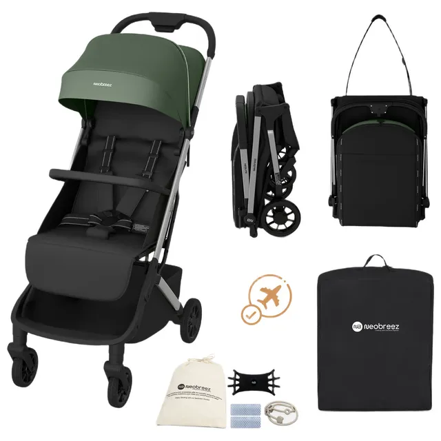 Neobreez - Neolite Compact Cabin Stroller - Green/Black