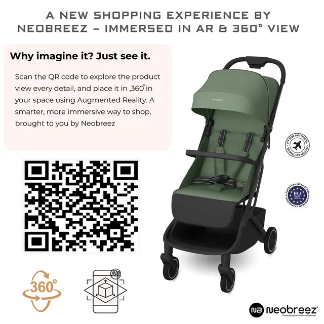 Neobreez - Neolite Compact Cabin Stroller Travel Stroller - Green