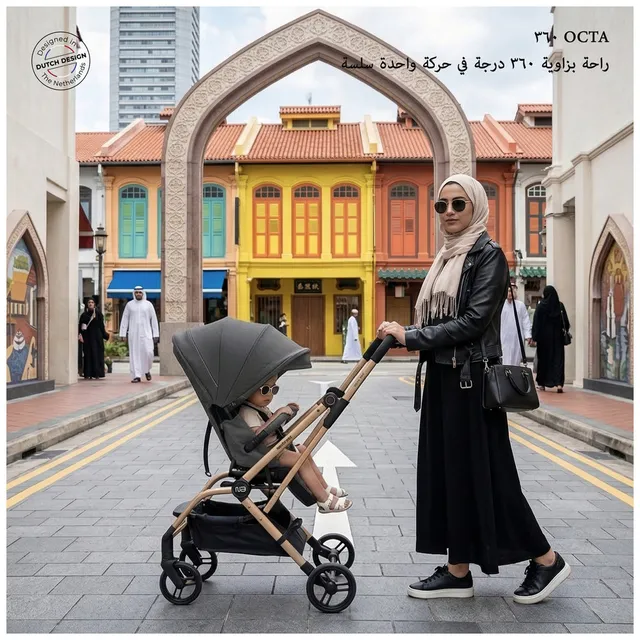 Neobreez – Octa 360 Degree Reversible Stroller Travel Stroller – Grey