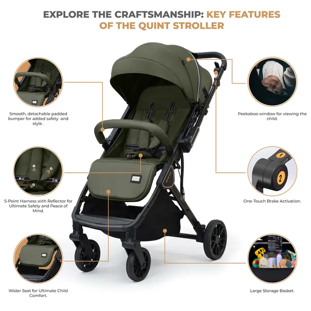 Neobreez – Quint Reversible Travel Stroller – Green