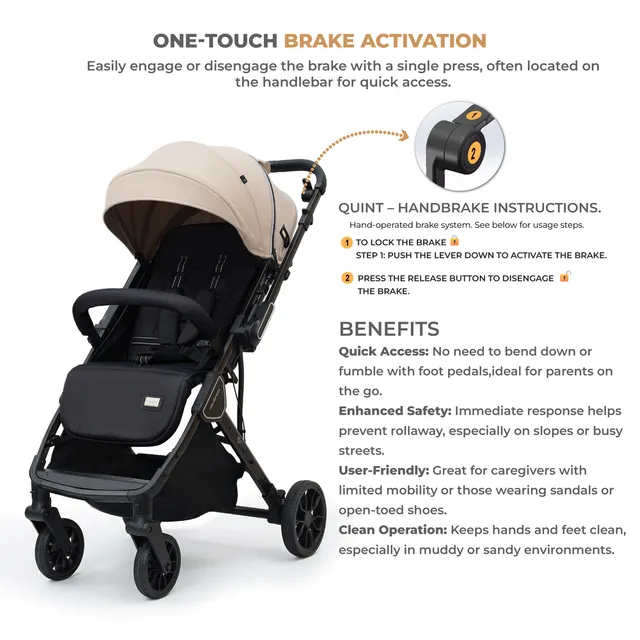 Neobreez – Quint Reversible Travel Stroller – Beige
