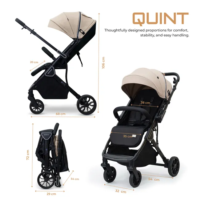 Neobreez – Quint Reversible Travel Stroller – Beige