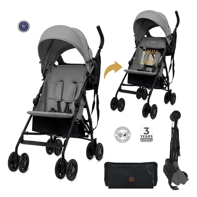Neobreez - Clima Lightweight Compact Umbrella Stroller - Medium Grey