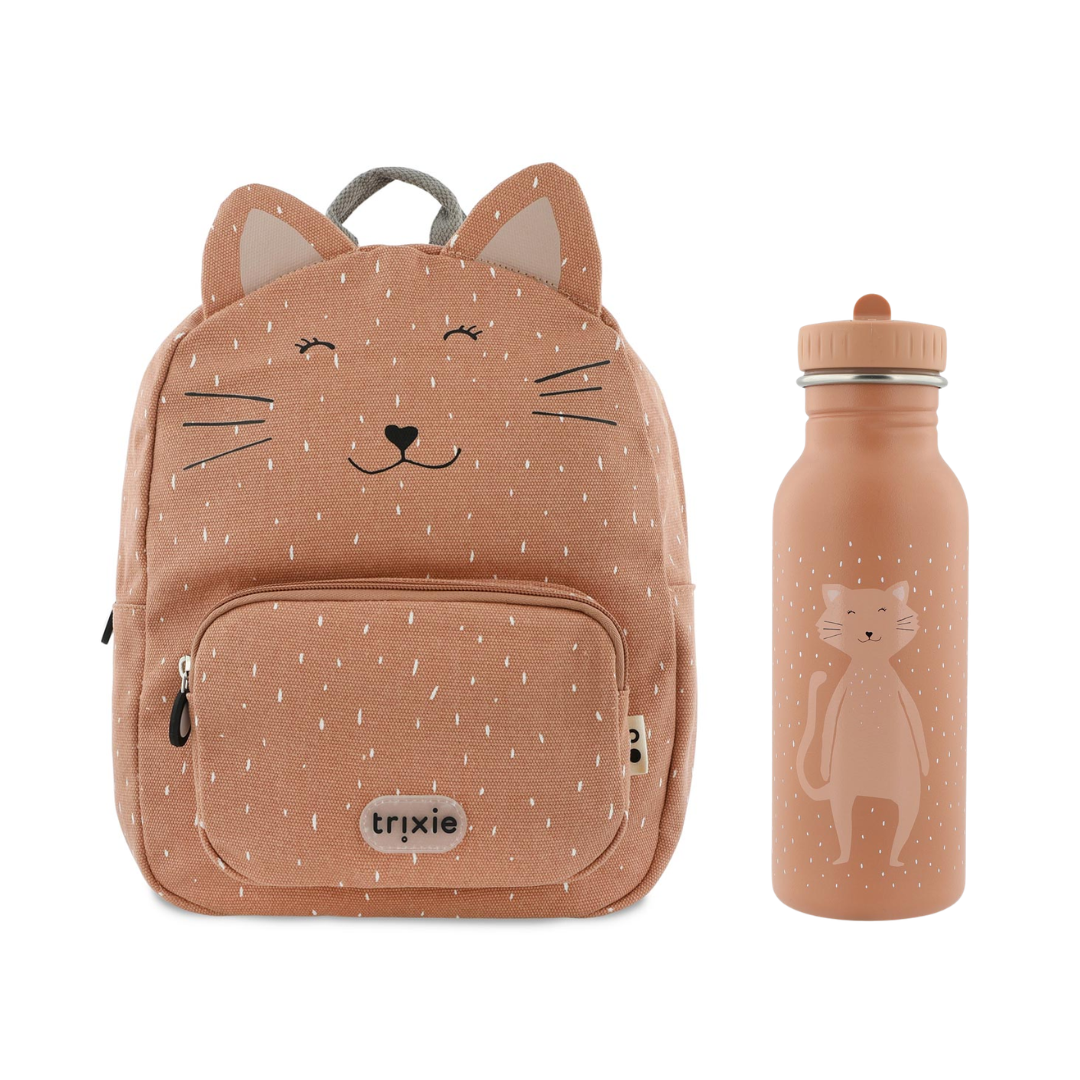 School Essential Set - Backpack Regular + SS Bottle 500ml - Mrs. Cat