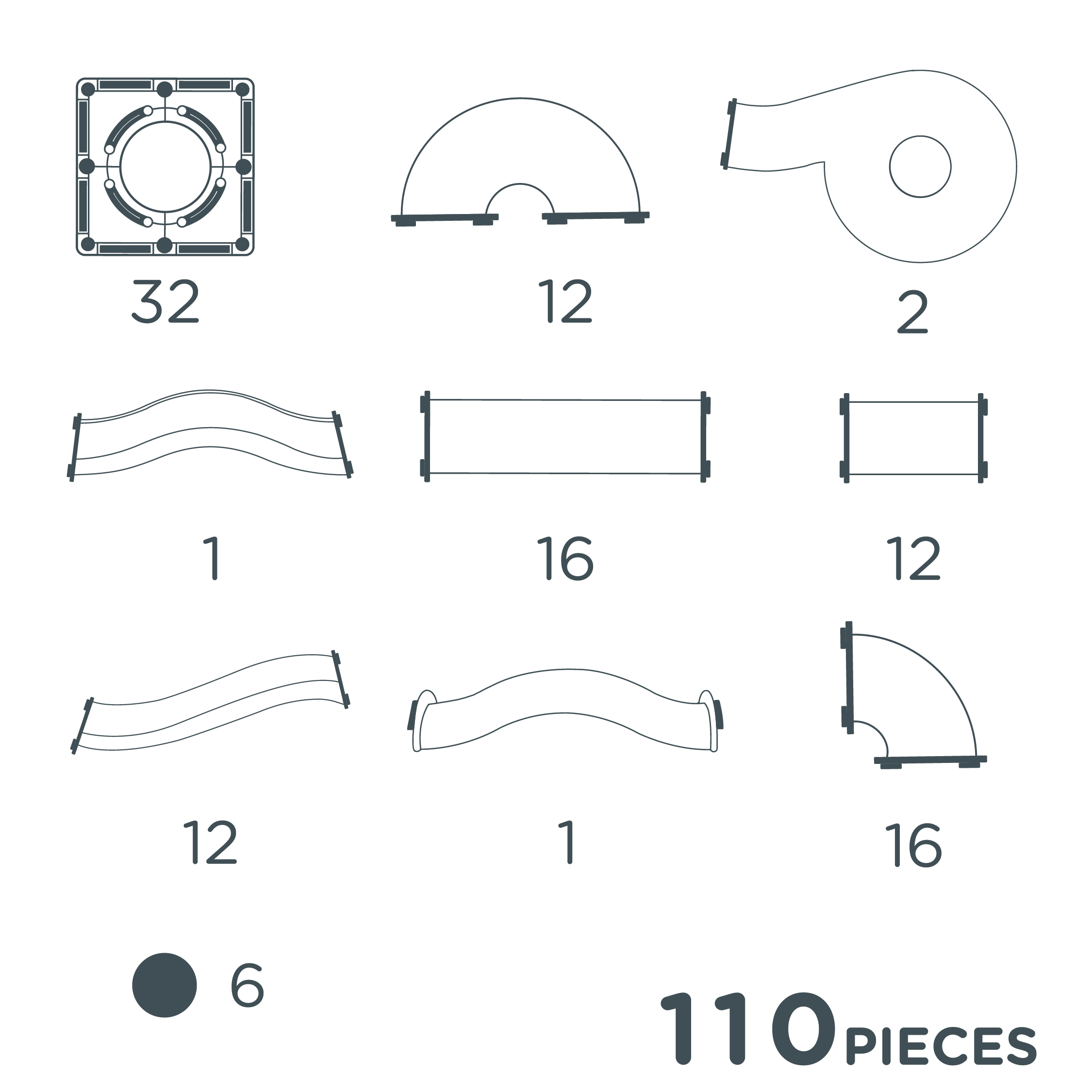 Cleverclixx - Ball Run Clever Pack Pastel 110 Pieces