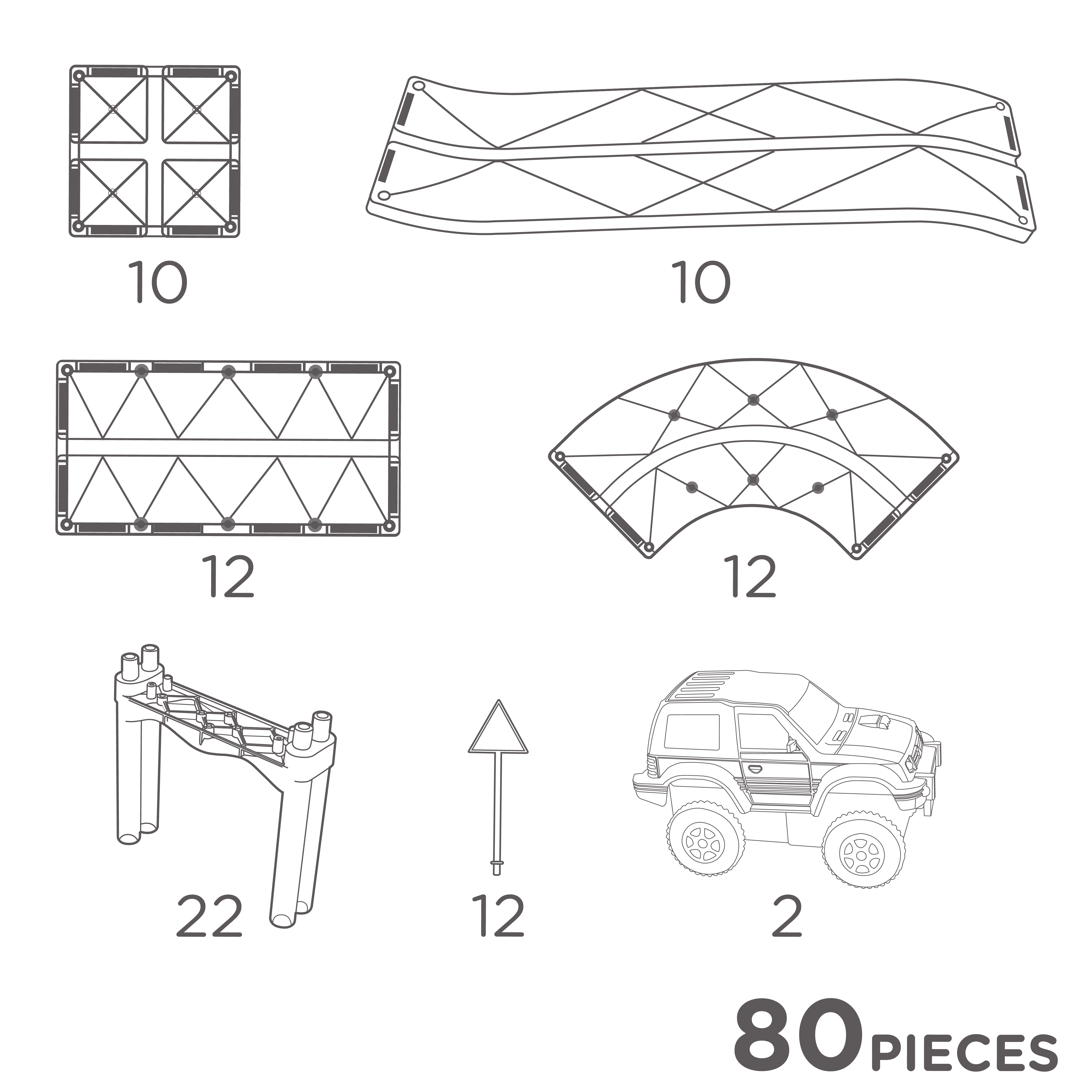 Cleverclixx - Large Race Track Pastel 80 Pieces