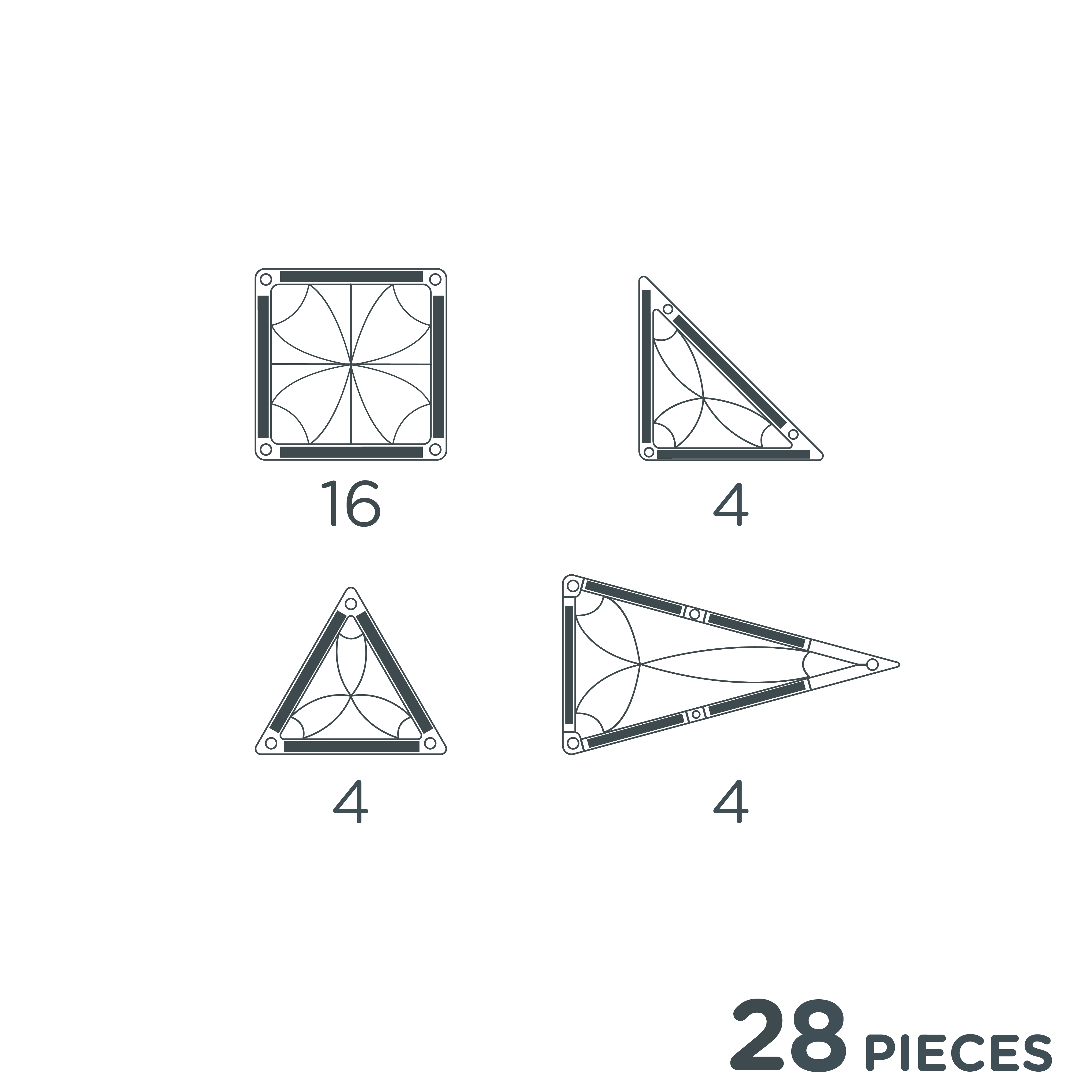 Cleverclixx - Mini Tiles Pack Intense 28 Pieces