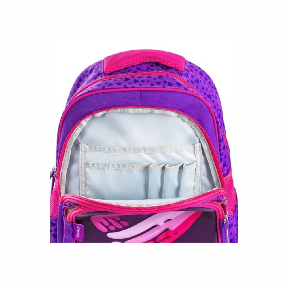Eazy Kids – School Bag w/ – Trolley – 16Inch – Love & Hugs Purple