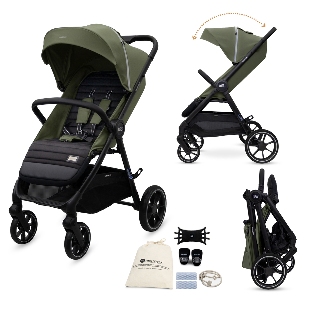 Neobreez - Vento All Terrain High Landscape Baby Stroller - Olive Green
