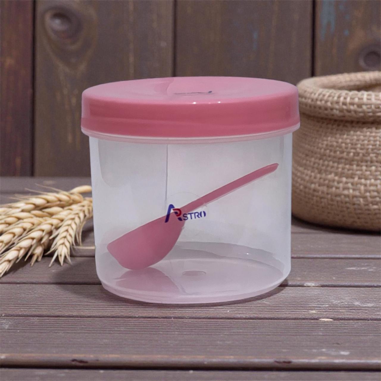 Astro Store Well PP Container with Spoon 500 ml - Pink