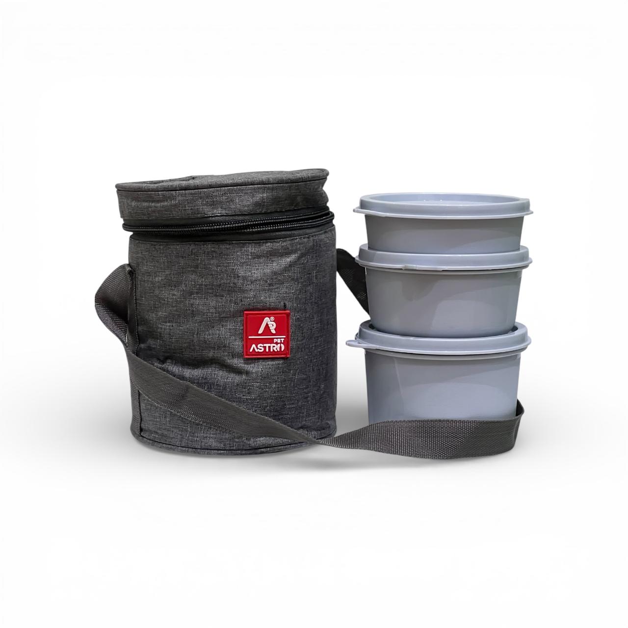 Astro Insulated Lunch Bag with 3-pcs Container Value Pack Set – Grey