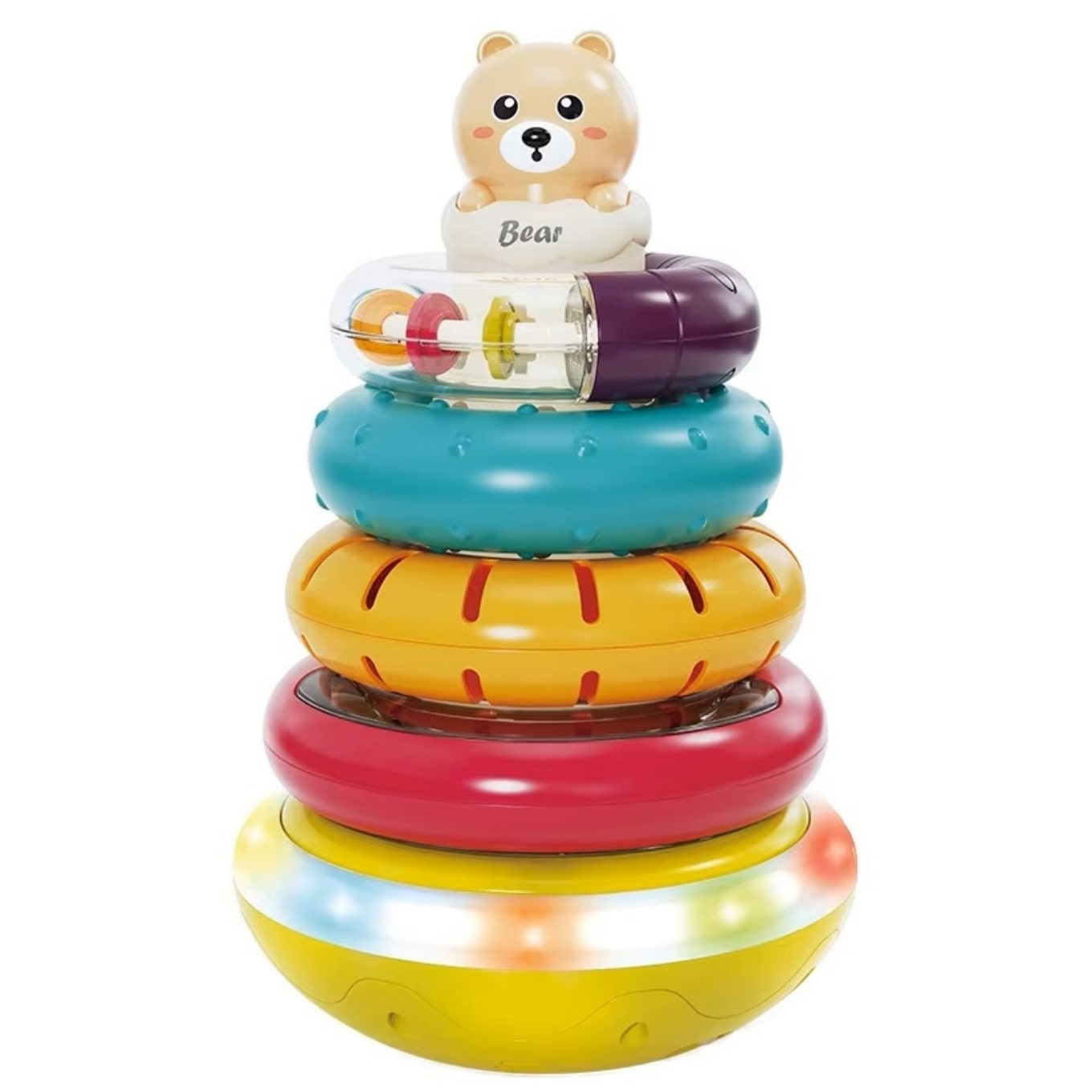 Little Angel – Baby Musical Stacking Rings Learning Bear Toy