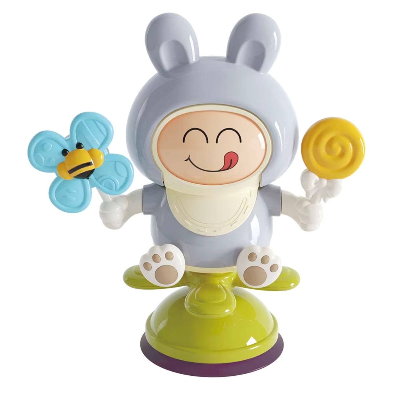 Rabbit Spinning Suction Cup Baby Activity Toy - Blue