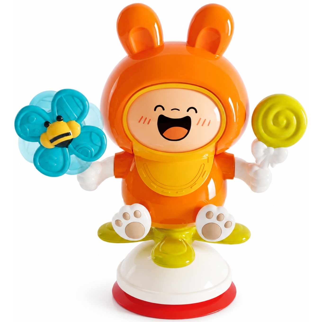 Rabbit Spinning Suction Cup Baby Activity Toy - Orange