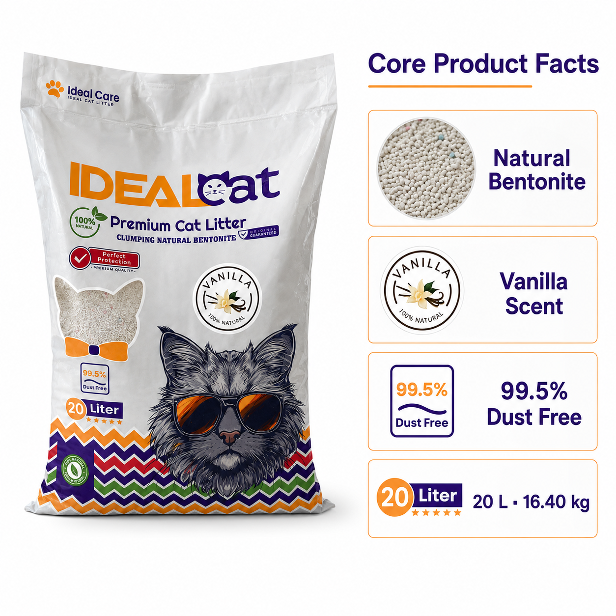 Ideal 20 L Cat Litter Vanilla