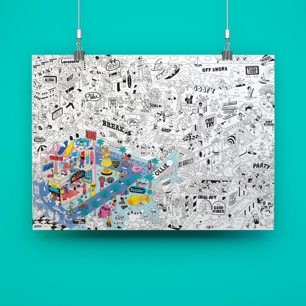 Large Poster - Surf and Skate
