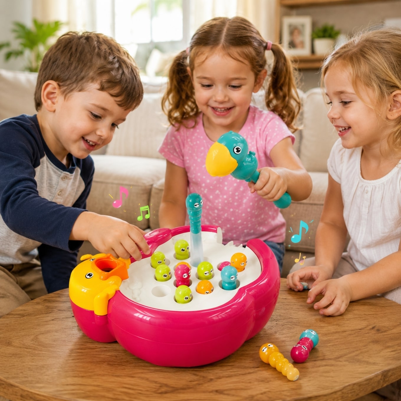 Magnetic Bird Worm Catching Game Toy for Kids