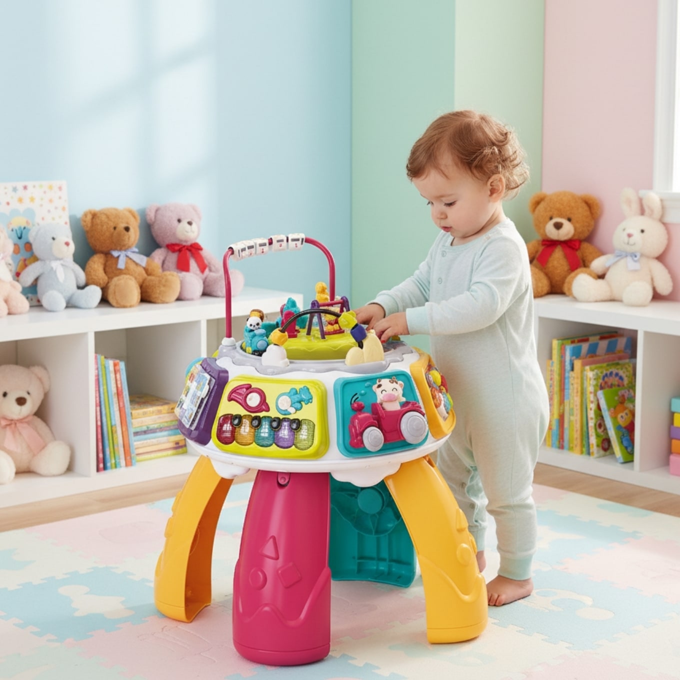 Musical Montessori Baby Activity Table Learning Center