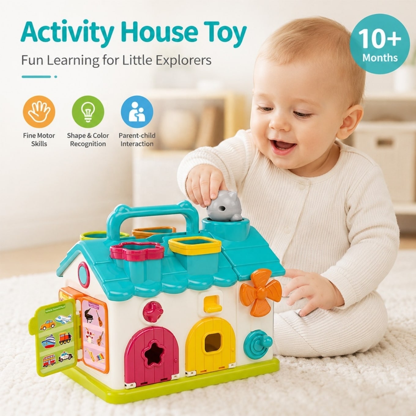 Musical Busy Learning House Shape Sorter Activity Toy