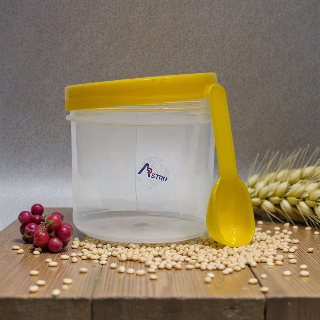 Astro Store Well PP Container with Spoon 500 ml - Yellow