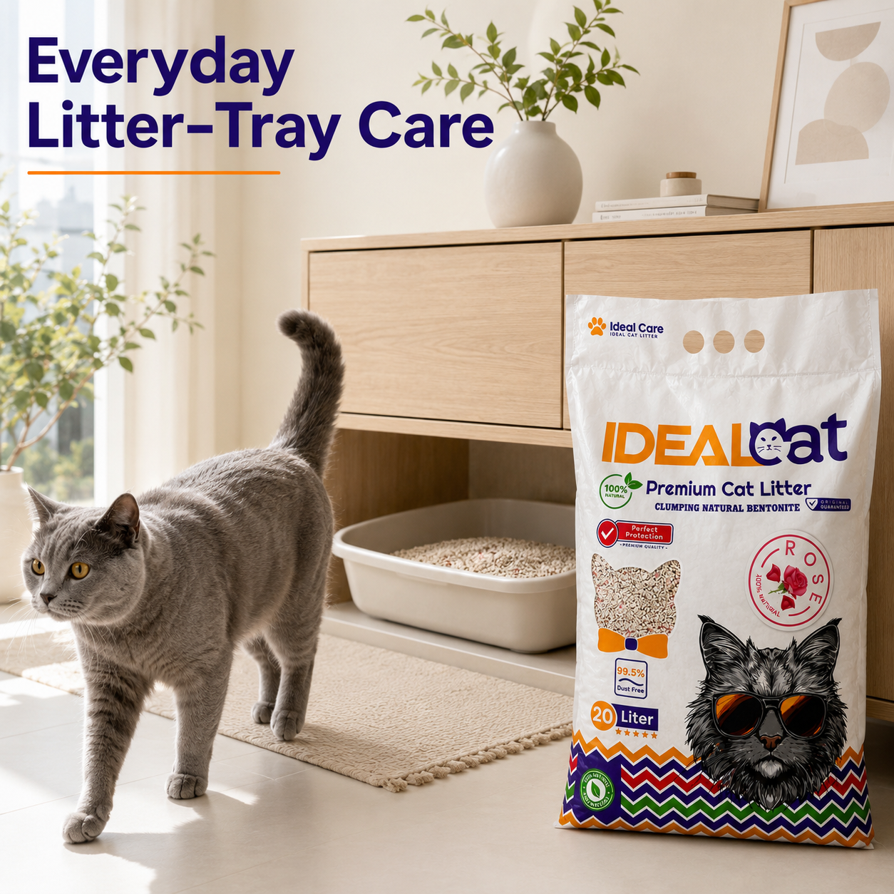 Ideal 20 L Cat Litter Rose