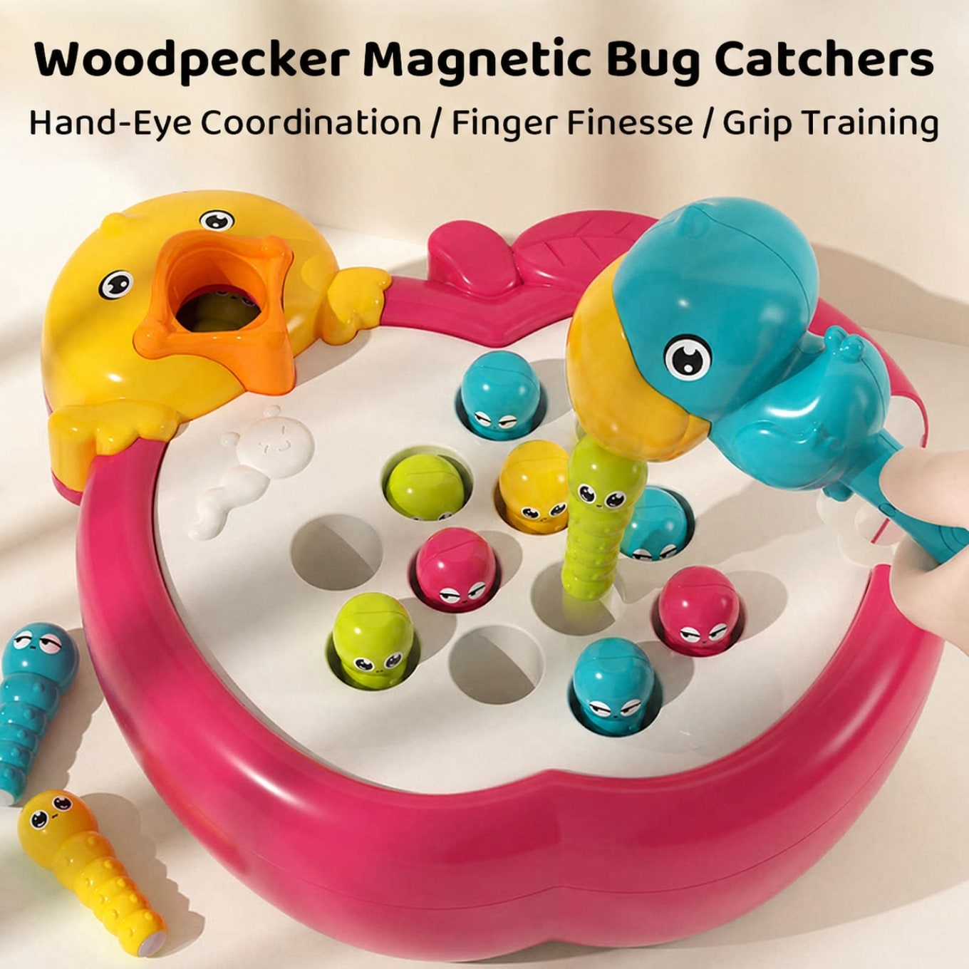 Magnetic Bird Worm Catching Game Toy for Kids