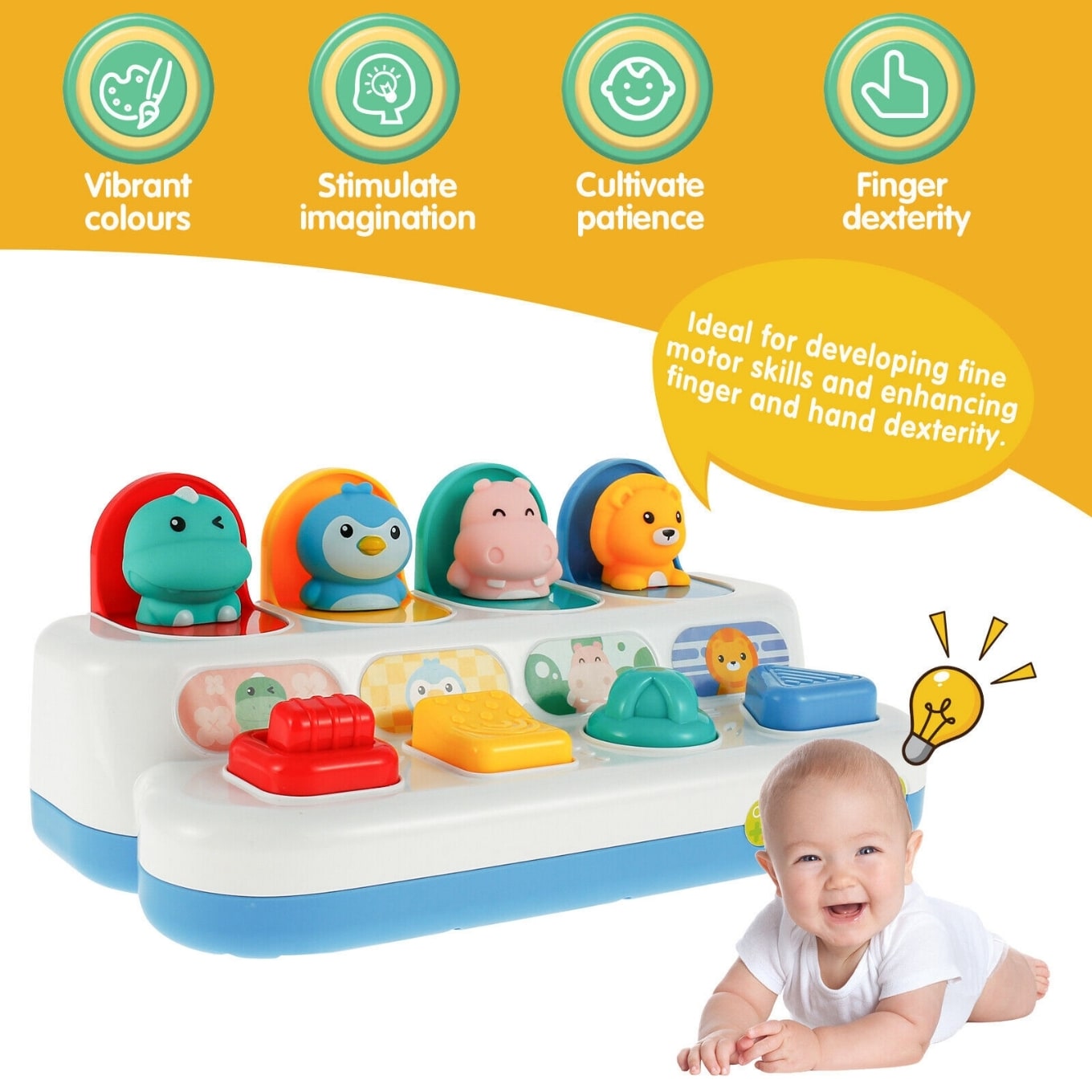Huanger – Pop-Up Animal Activity Toy for Babies & Toddlers