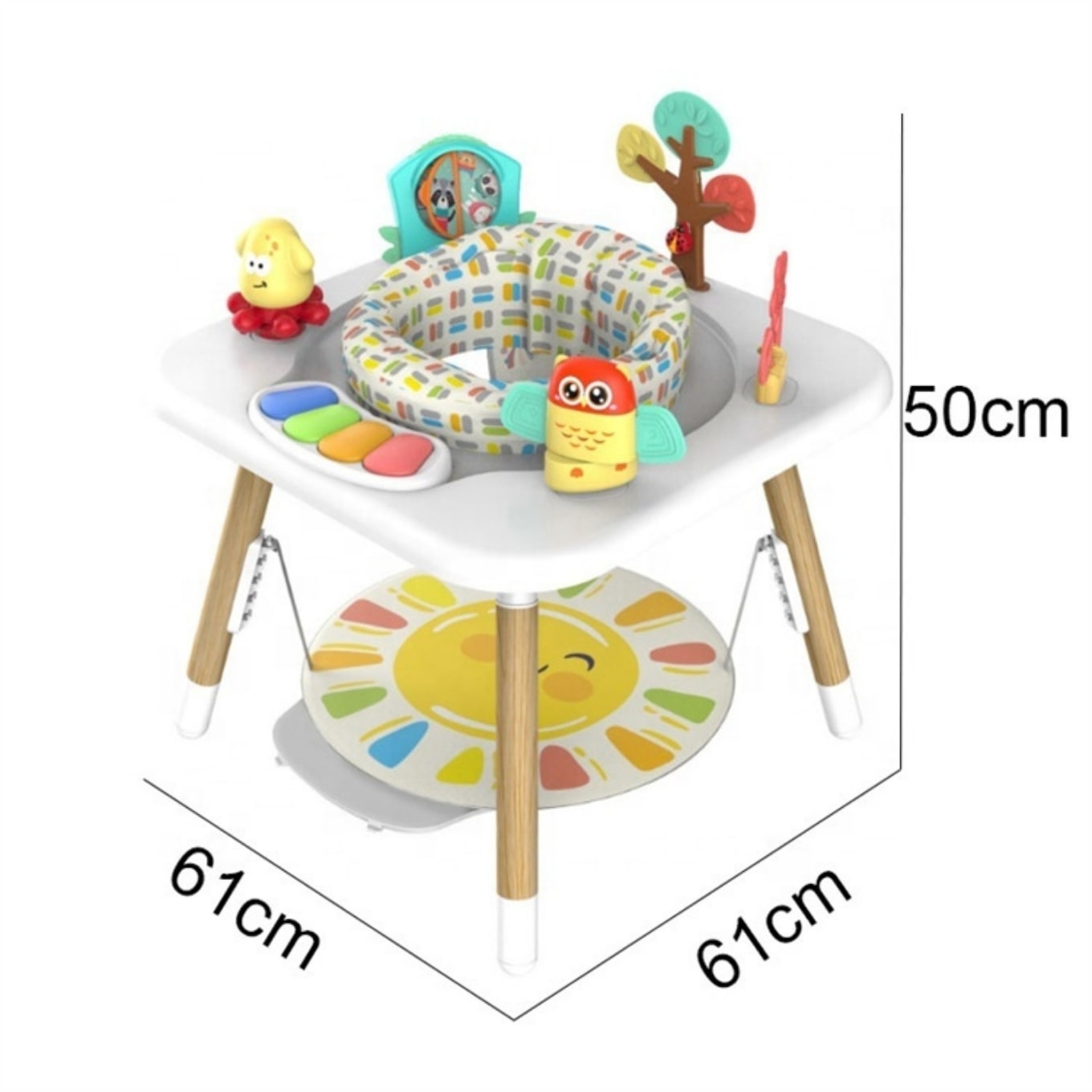 Little Angel – Baby Activity Center with 360° Rotating Seat – White