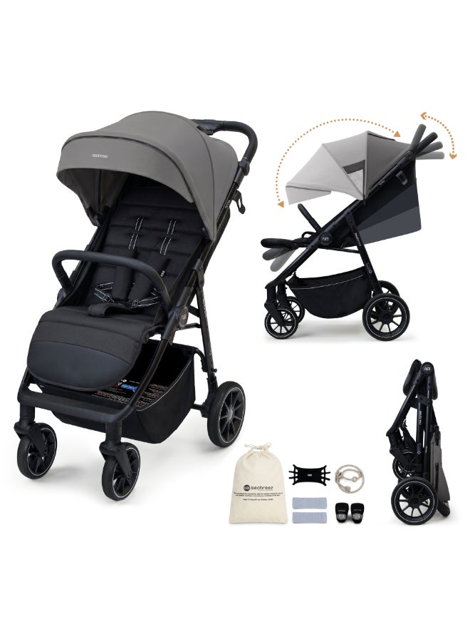 Neobreez - Tetra Pushchair Stroller With Cup Holder - Grey/Black
