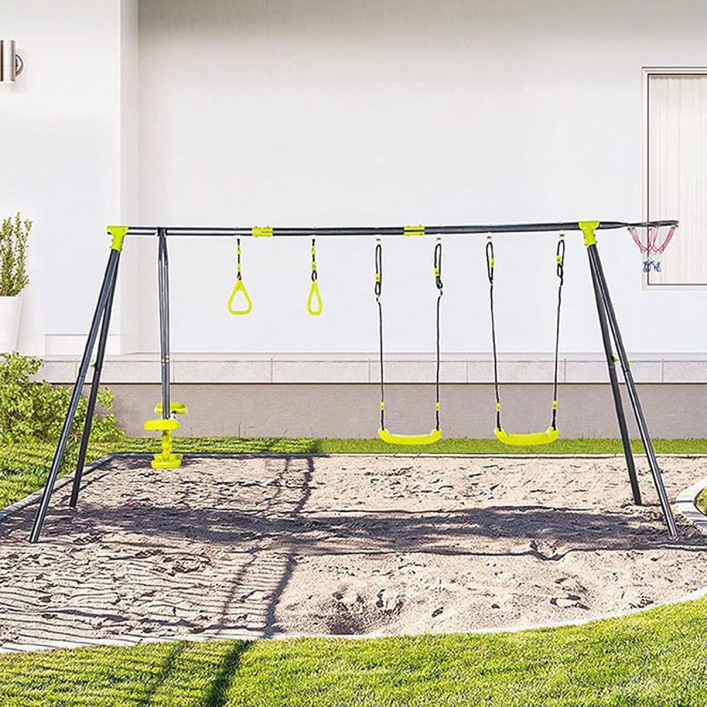 Megastar Multi-Activity Kids Outdoor Swing Set with Basketball Hoop- 250*136*180CM