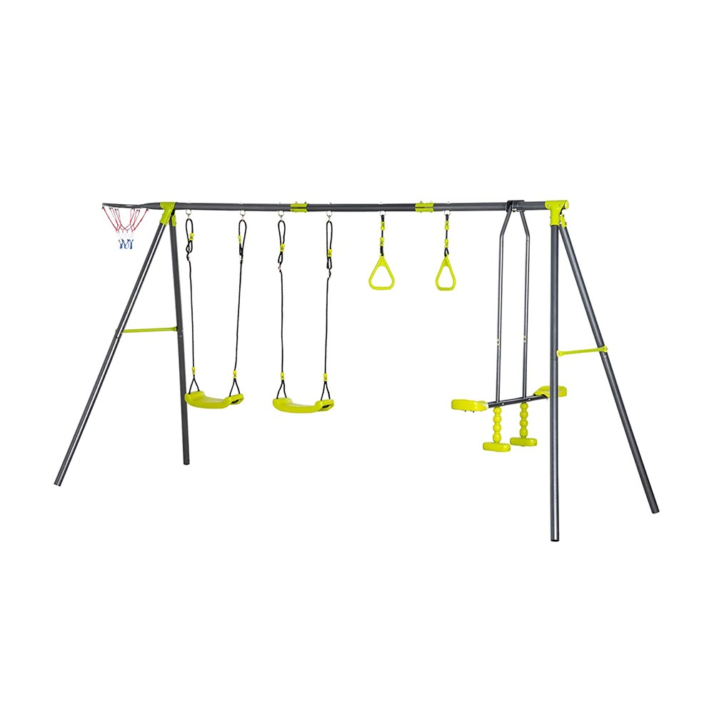 Megastar Multi-Activity Kids Outdoor Swing Set with Basketball Hoop- 250*136*180CM
