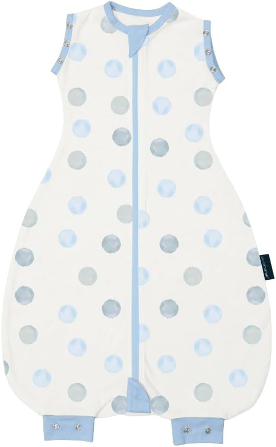 Clevamama - ClevaSleep DreamSuit Baby Sleepwear, Adjustable, 1.0 Tog, 0–9 Months – Blue Spot