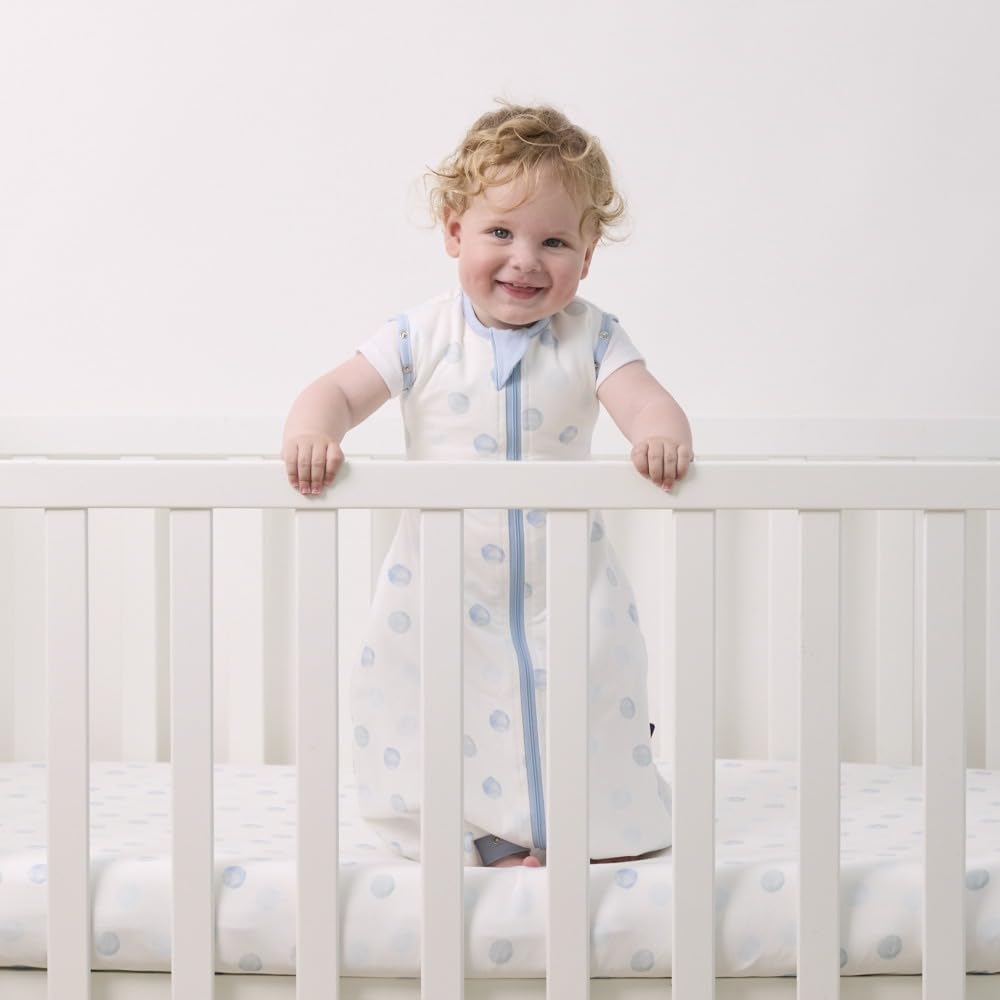 Clevamama - ClevaSleep DreamSuit Baby Sleepwear, Adjustable, 1.0 Tog, 0–9 Months – Blue Spot