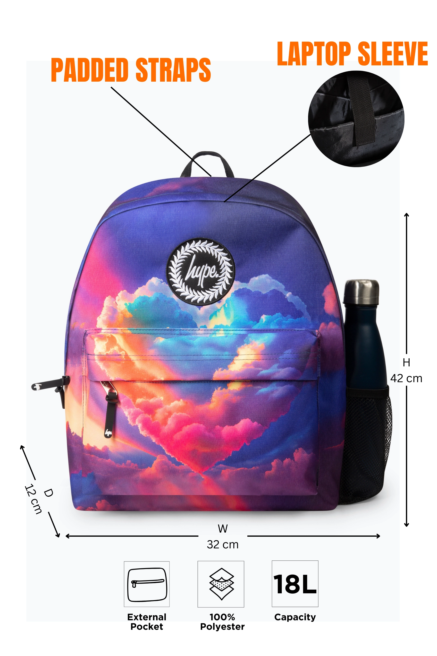HYPE Backpack Girls Multi Cloud Heart