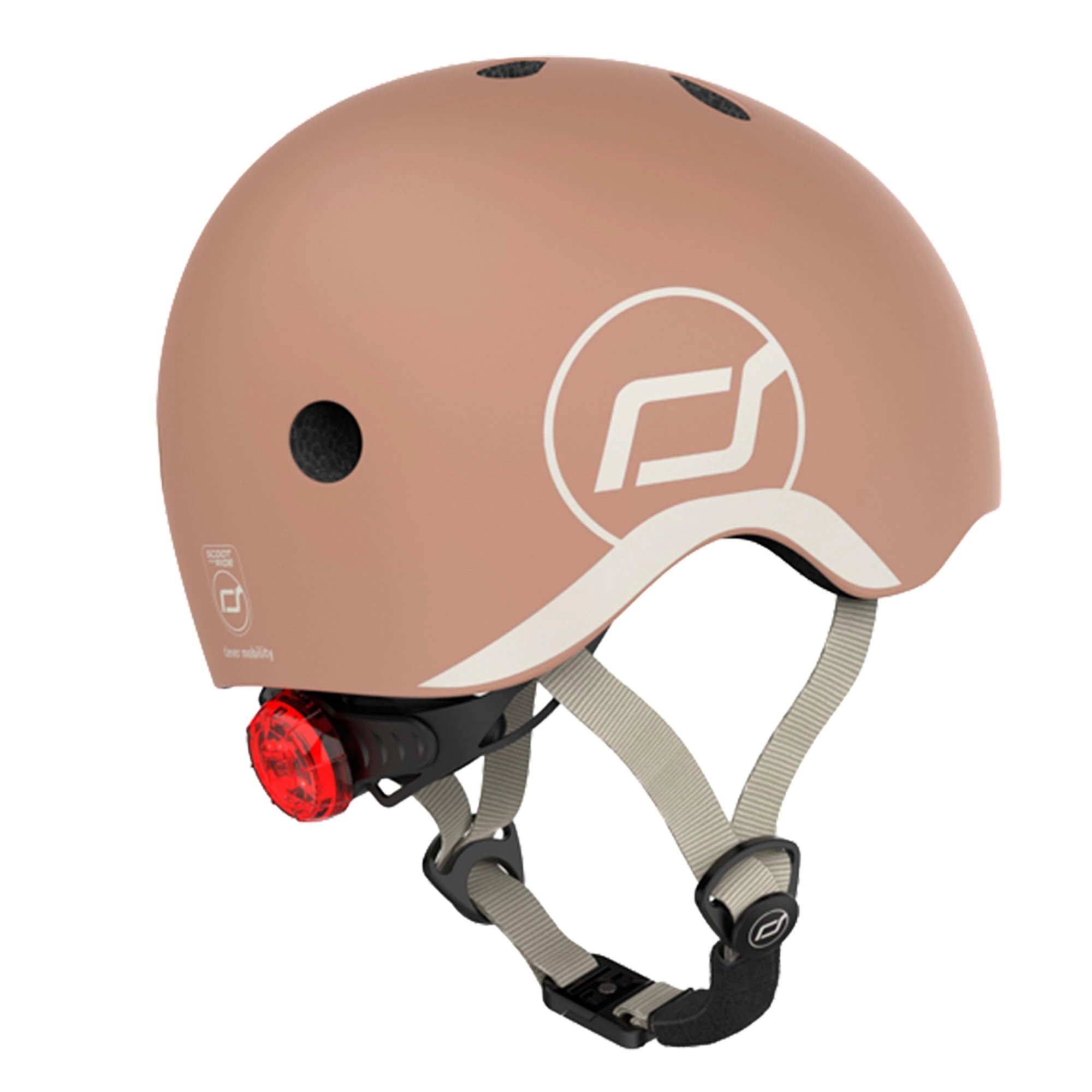 Scoot & Ride Baby Helmet XXS-S, Adjustable Kids Helmet with Magnetic Fastener, Baby Head Protector for Children with 45–51 cm Head Size, Mocha