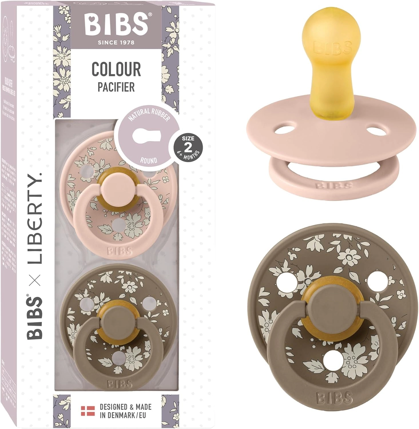 BIBS x Liberty 2 PACK Colour Capel Latex Size 2 Blush Mix