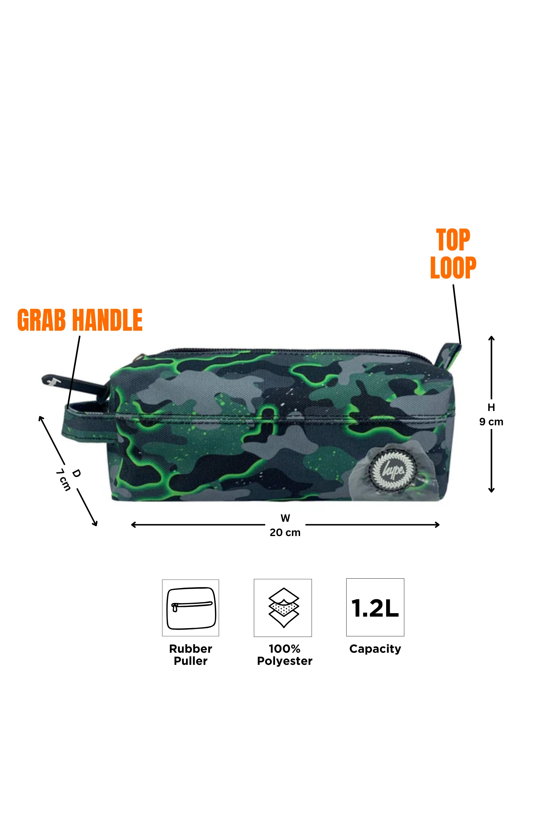 HYPE Pencil Pouch Original Green Glow Camo