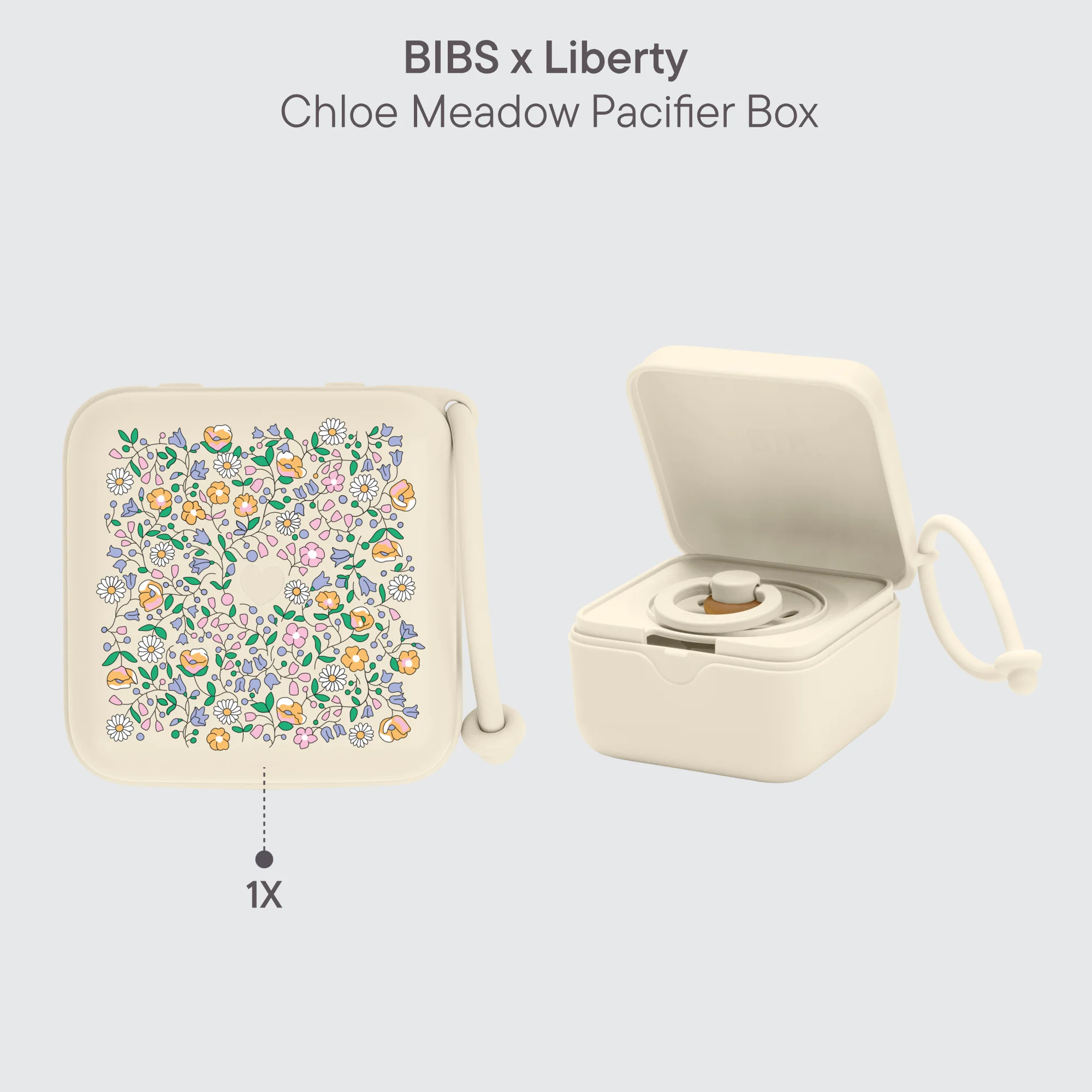 BIBS X Liberty Pacifier Box Chloe Meadow Ivory