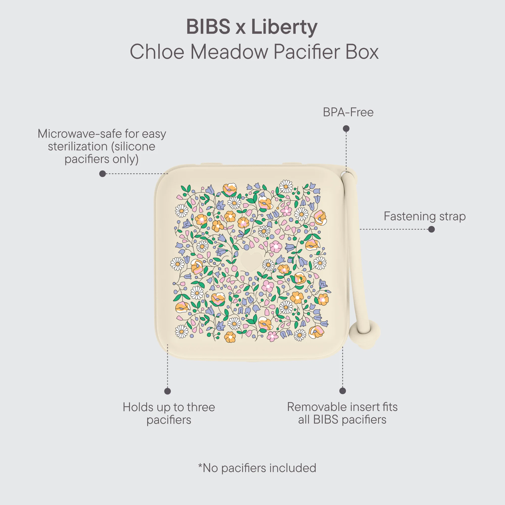 BIBS X Liberty Pacifier Box Chloe Meadow Ivory