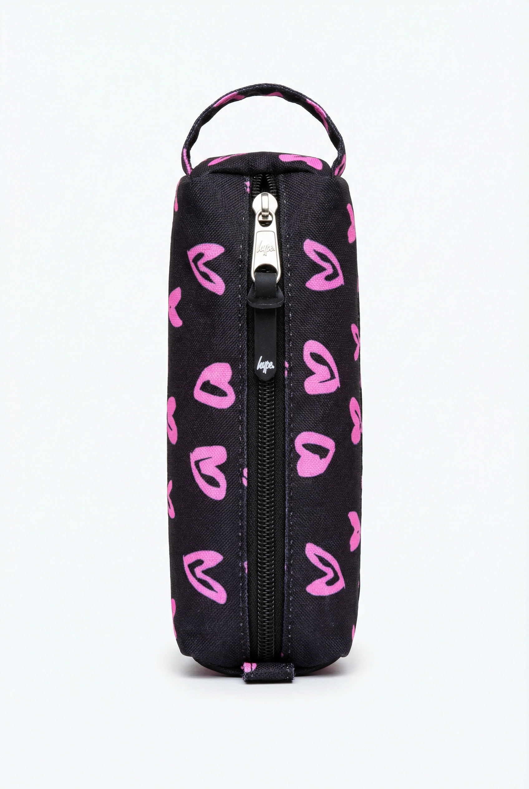HYPE Pencil Case Black Pink Scribble Heart