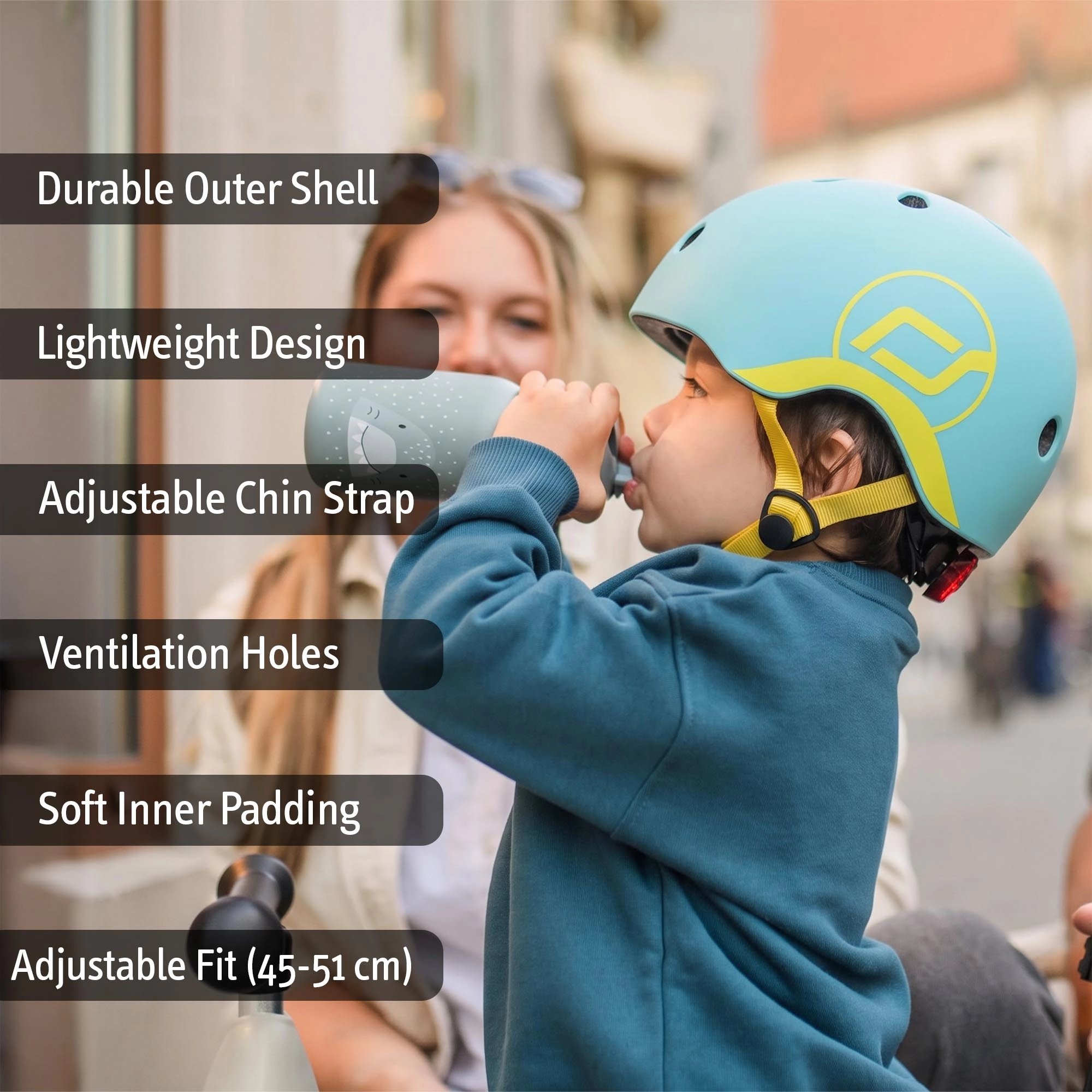 Scoot & Ride Baby Helmet XXS-S, Adjustable Kids Helmet with Magnetic Fastener, Baby Head Protector for Children with 45–51 cm Head Size, Blueberry