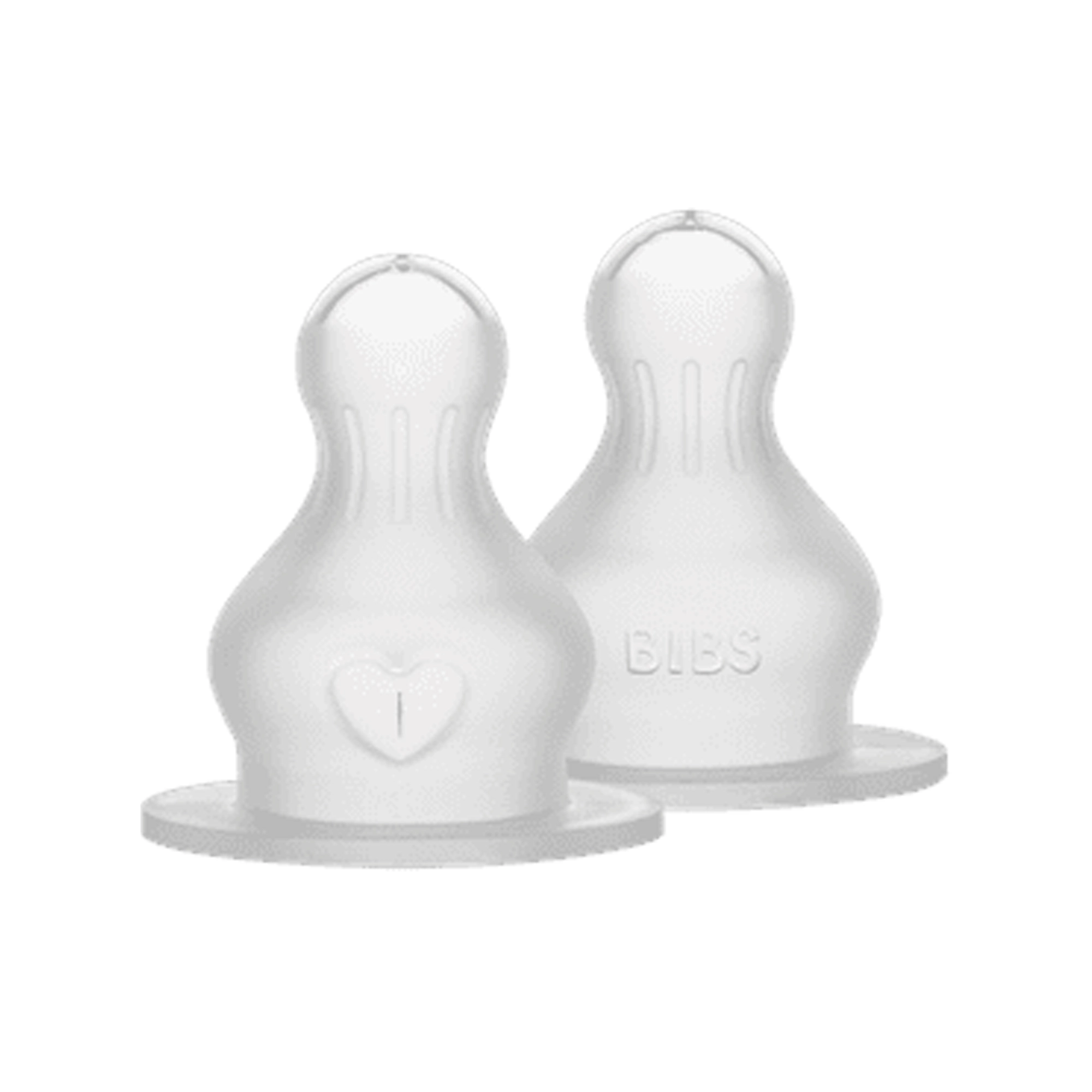 BIBS Baby Bottle Nipple Round Silicone 2 Pack Fast Flow
