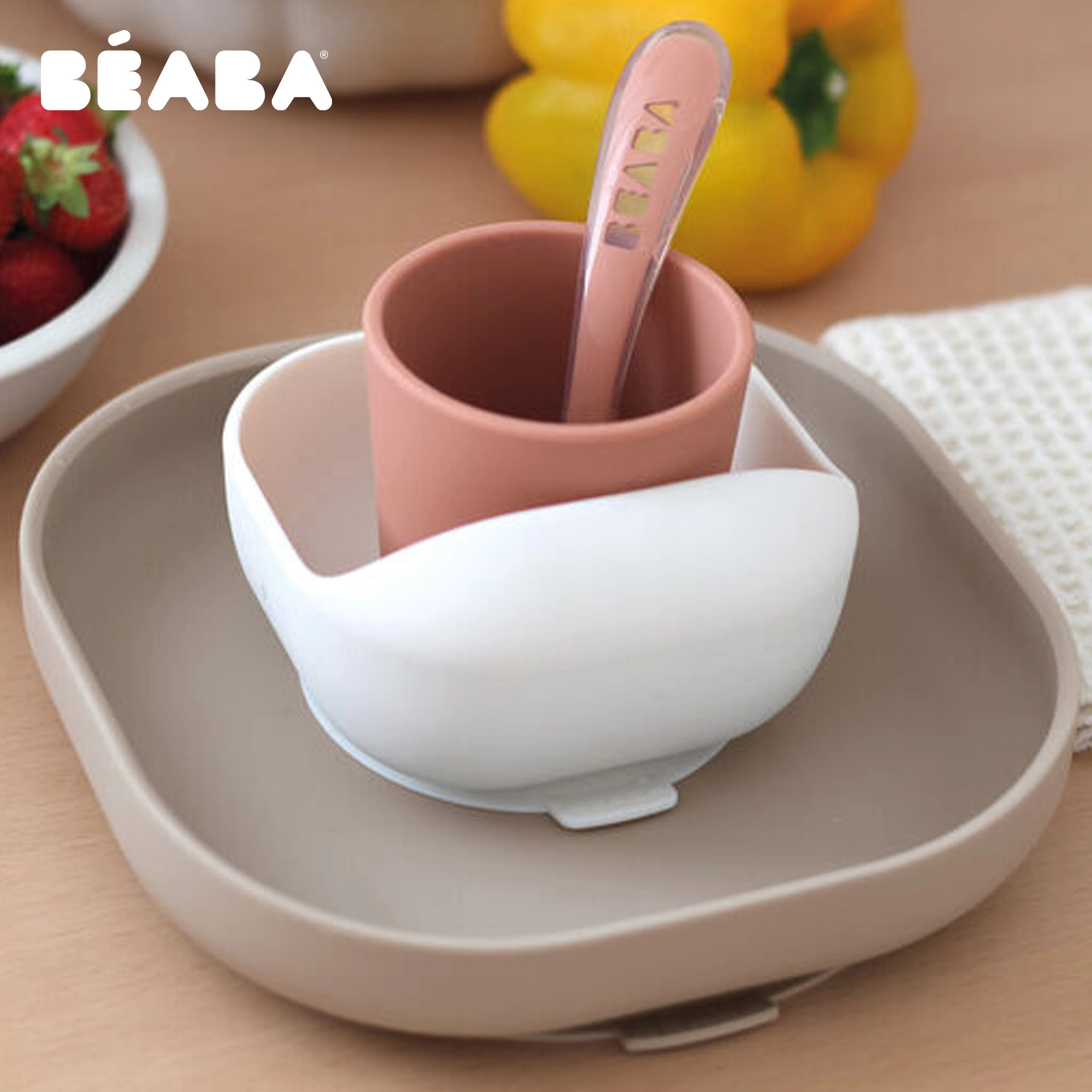 BEABA Silicone Meal Set 4 Pcs Terracotta Gazelle