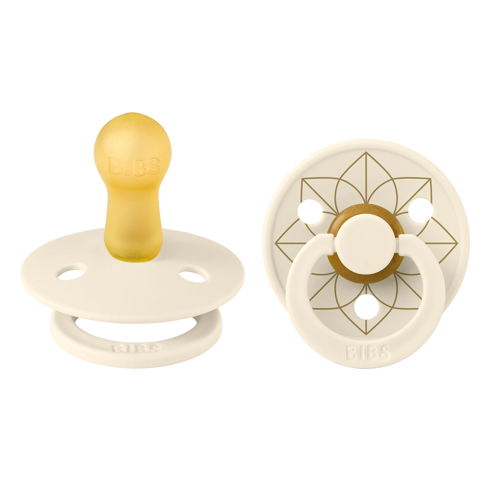 BIBS Pacifier Studio Colour 2 PACK Noor Latex Size 2 Ivory Gold