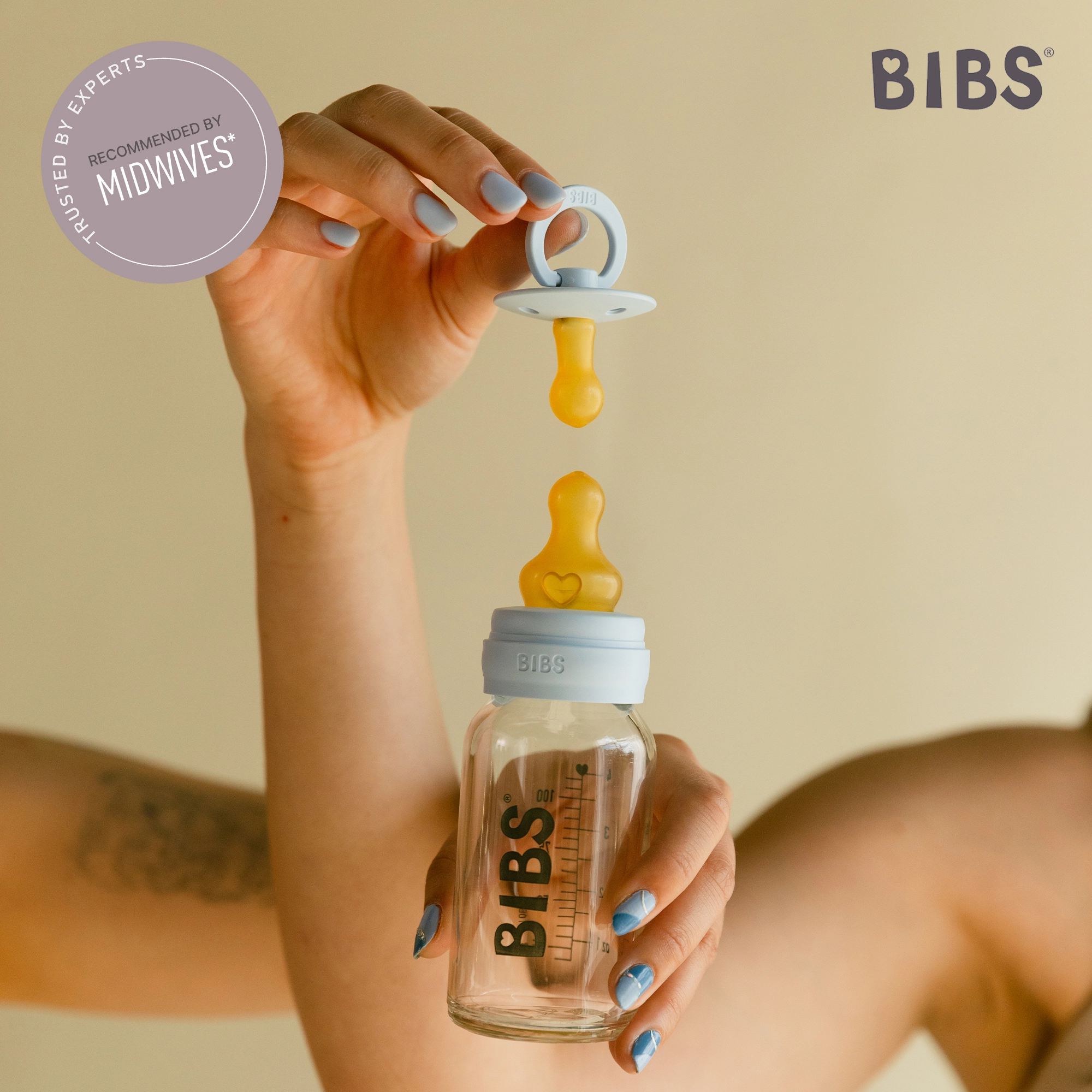 BIBS Baby Bottle Nipple Round Latex 2 Pack Medium Flow