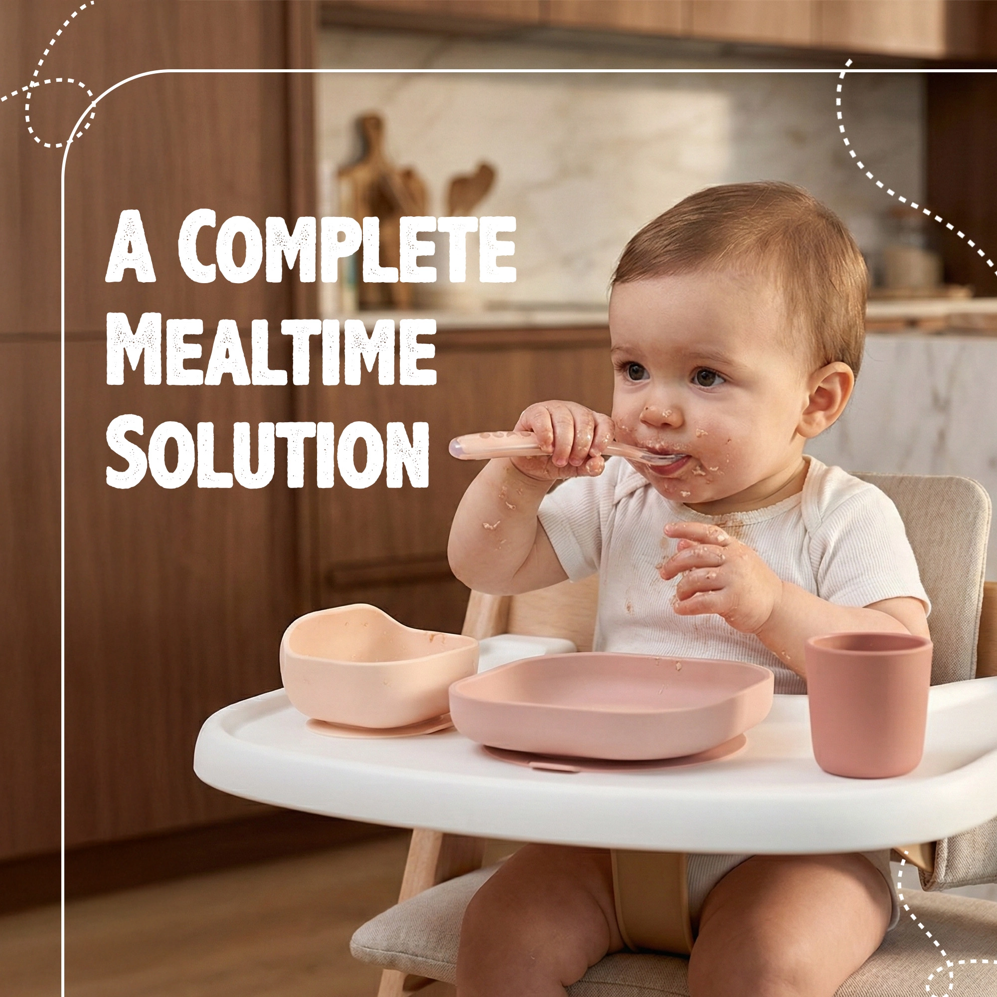 BEABA Silicone Meal Set 4 Pcs Cotton Candy
