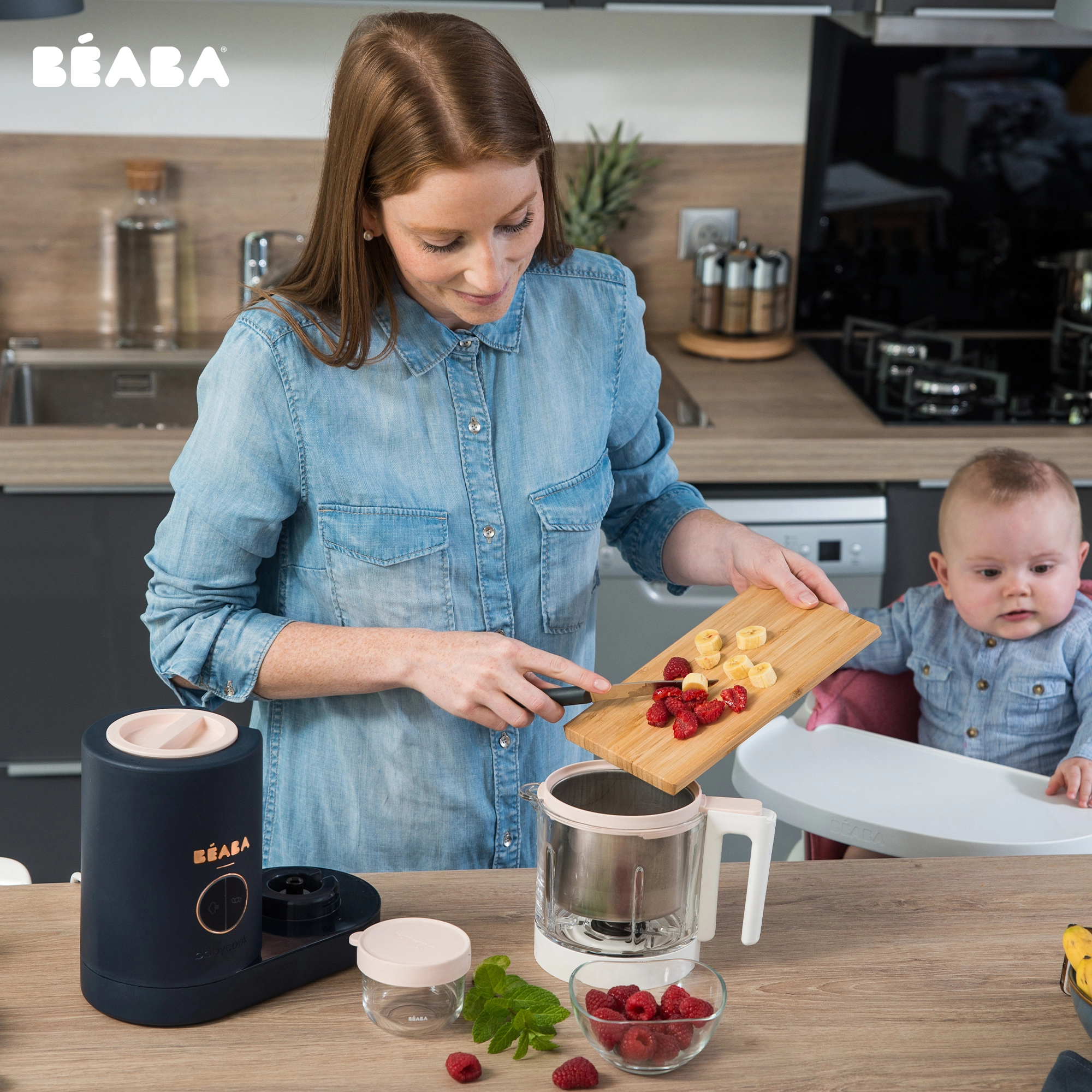 Beaba Babycook Neo Baby Food Processor, 6-in-1 Baby Food Maker, Multifunctional Baby Blender with Steamer, Perfect for Homemade Baby Food, Easy to Use, Large Capacity, Dishwasher Safe, Mineral Grey